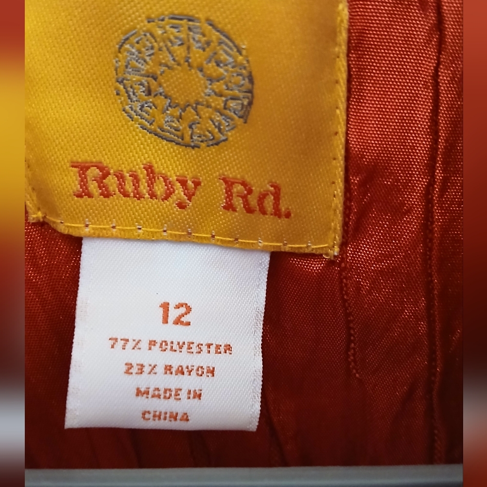 Ruby Rd. Bright Red Textured Button-Up Jacket – Size 12 – Jean Jacket Style - Picture 6 of 8